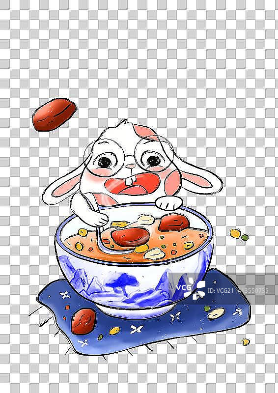 年俗插画腊八节腊八粥图片素材