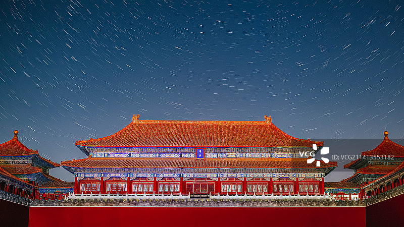 星空下的故宫午门图片素材