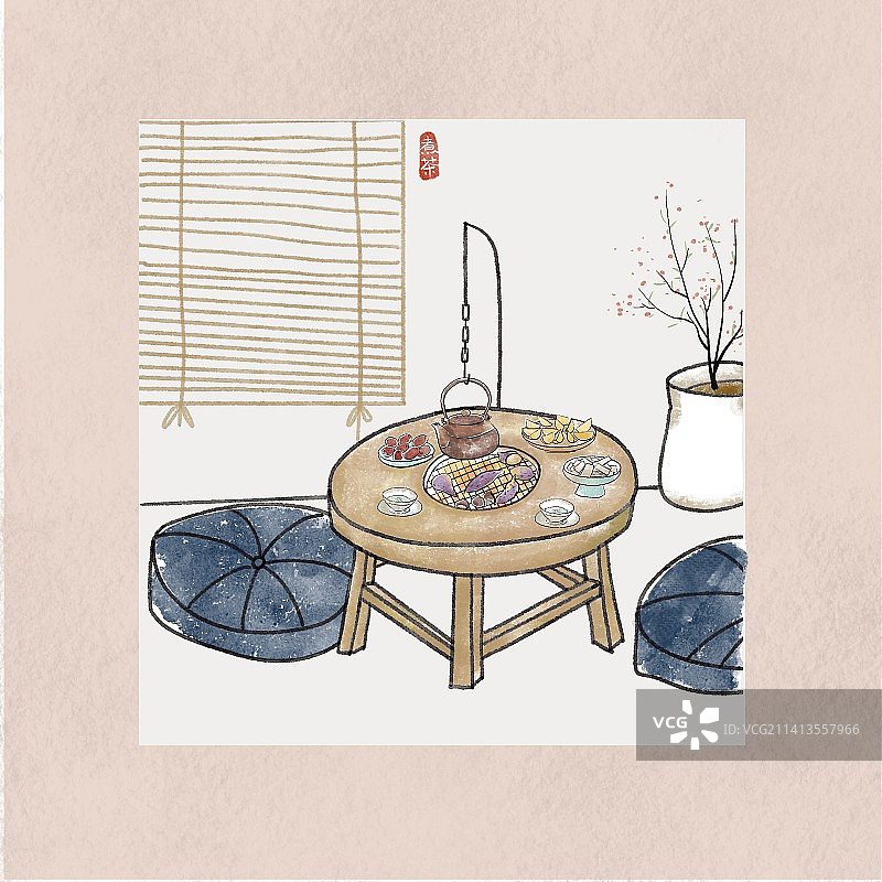 围炉煮茶图片素材