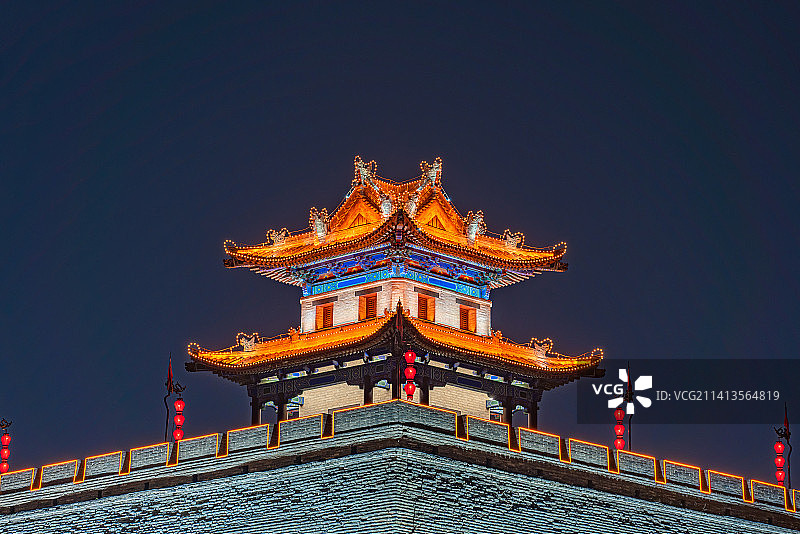 西安城墙东南城角角楼图片素材