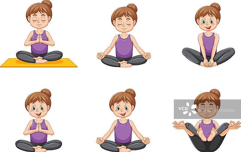 瑜伽姿势合集图片素材