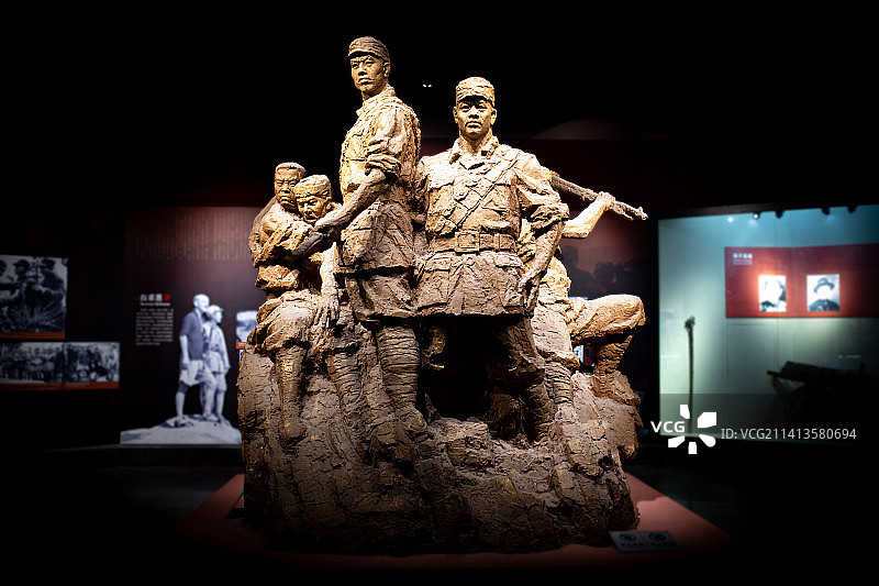 河北狼牙山五壮士雕塑图片素材