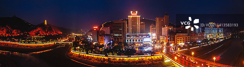 延安 宝塔区 延河 延河路 灯光秀 东关大街 宝塔山 清凉山 万达广场 革命纪念馆 王家坪图片素材