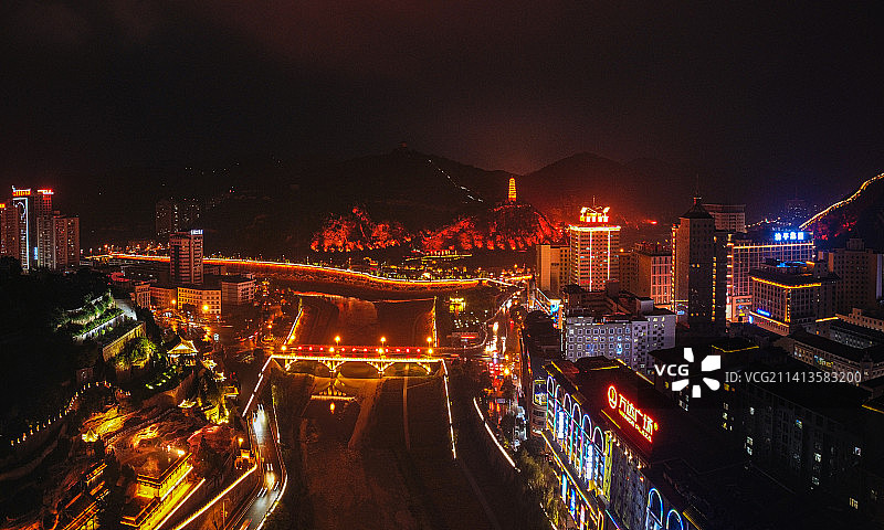 延安 宝塔区 延河 延河路 灯光秀 东关大街 宝塔山 清凉山 万达广场 革命纪念馆 王家坪图片素材