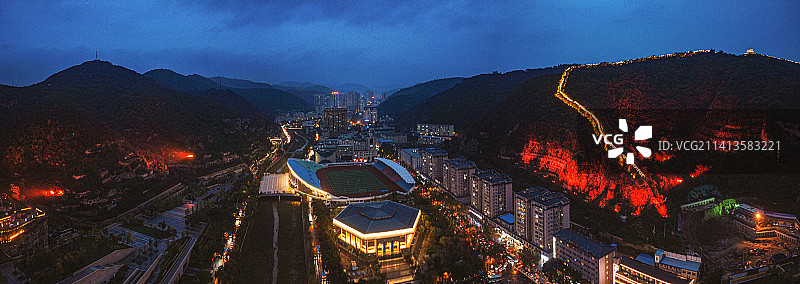 延安 宝塔区 延河 延河路 灯光秀 东关大街 宝塔山 清凉山 万达广场 革命纪念馆 王家坪图片素材