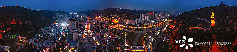 延安 宝塔区 延河 延河路 灯光秀 东关大街 宝塔山 清凉山 万达广场 革命纪念馆 王家坪图片素材