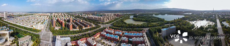 中卫 地标 航拍 沙坡头区 鼓楼 鼓楼南街 朝阳百货 红太阳广场 五馆一中心图片素材