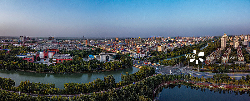 中卫 地标 航拍 沙坡头区 鼓楼 鼓楼南街 朝阳百货 红太阳广场 五馆一中心图片素材