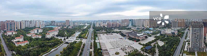 驻马店市 地标 航拍 驿城区 解放大道 乐山大道 乐山商场 新华大厦 体育中心图片素材