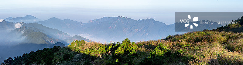 杭州临安太子尖晨昏风光图片素材