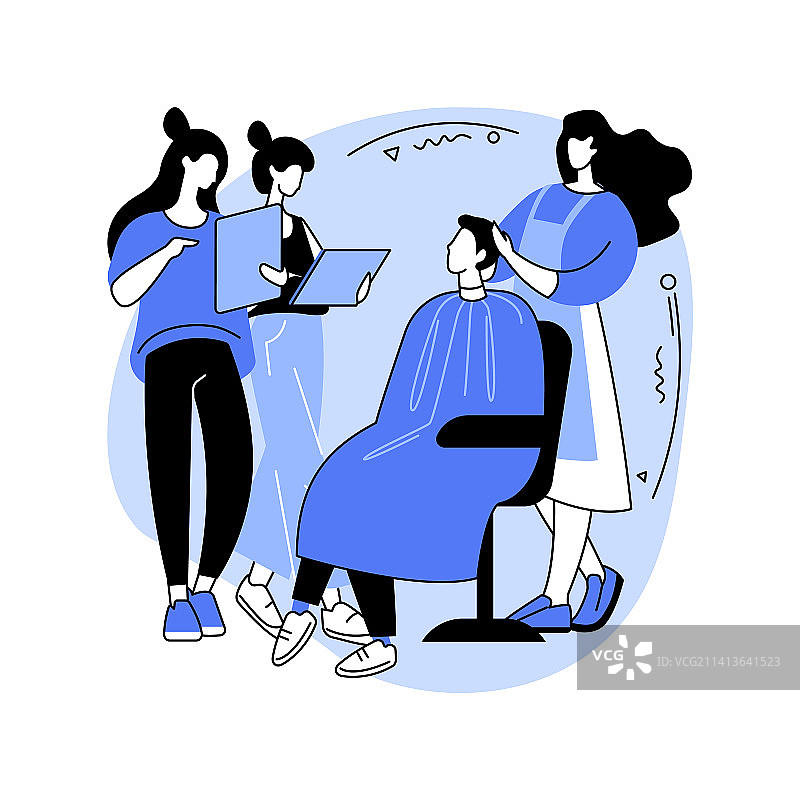理发工坊卡通图案图片素材