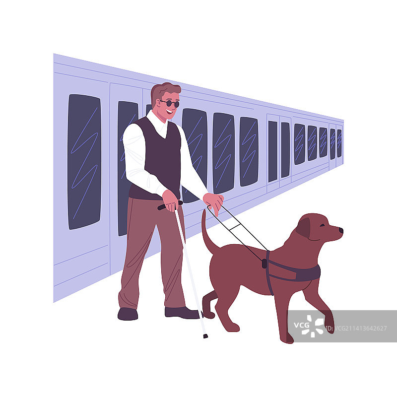 隔离的卡通辅助犬图片素材