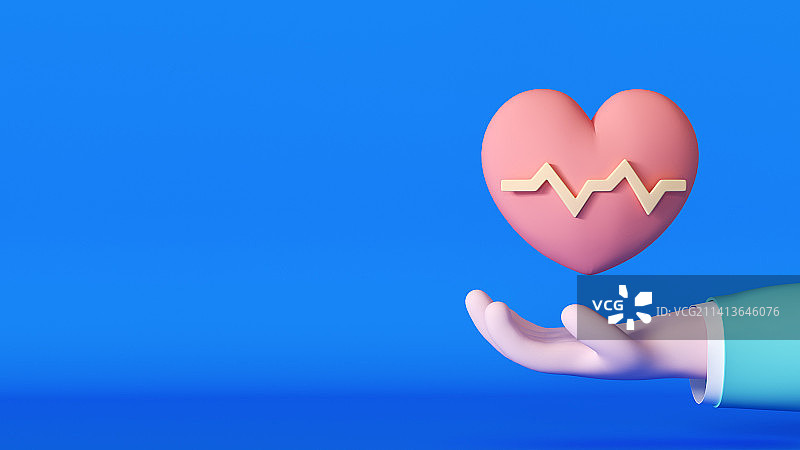 卡通三维心脏病病情C4D模型图片素材