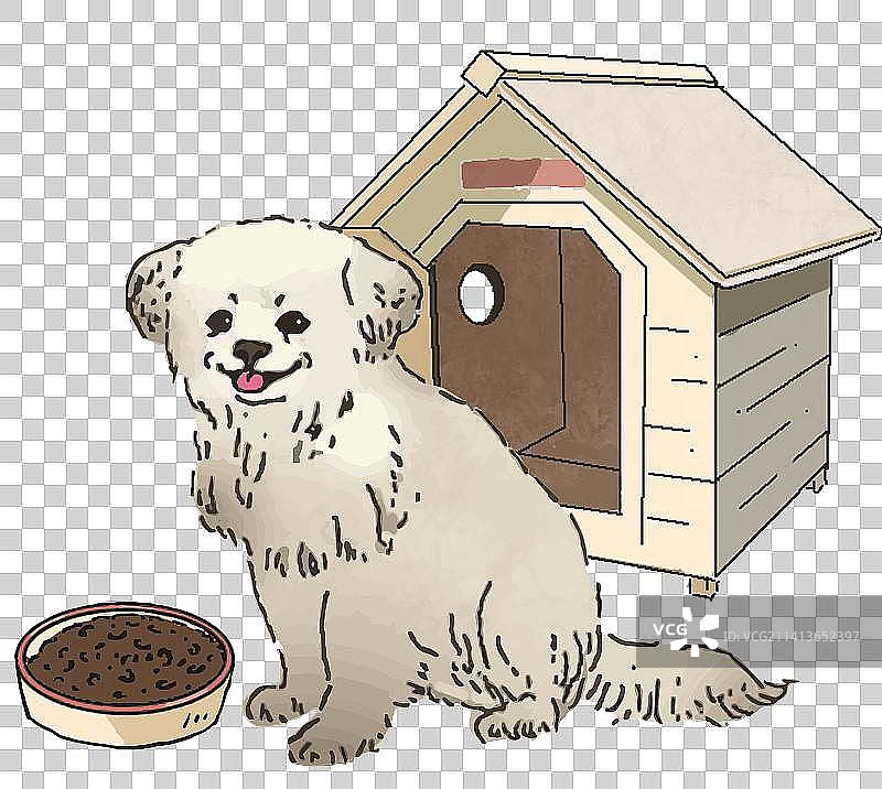 插画漫画描边元素流浪狗之家救助组织图片素材