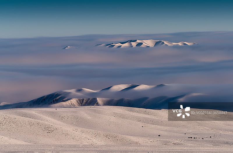 巴音沟牧场云雾山中图片素材