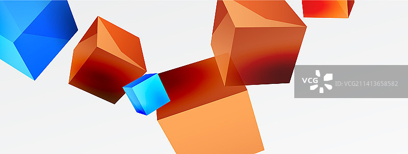 三维立方体抽象背景组成图片素材