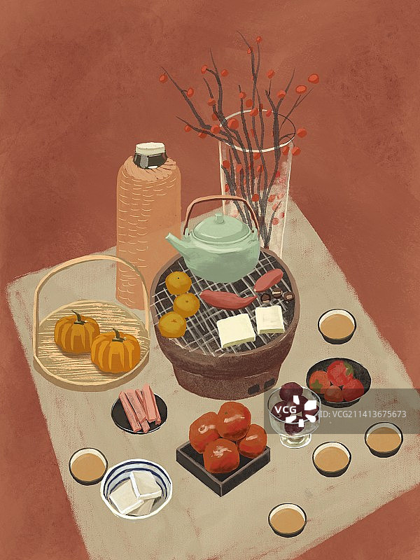 围炉煮茶图片素材