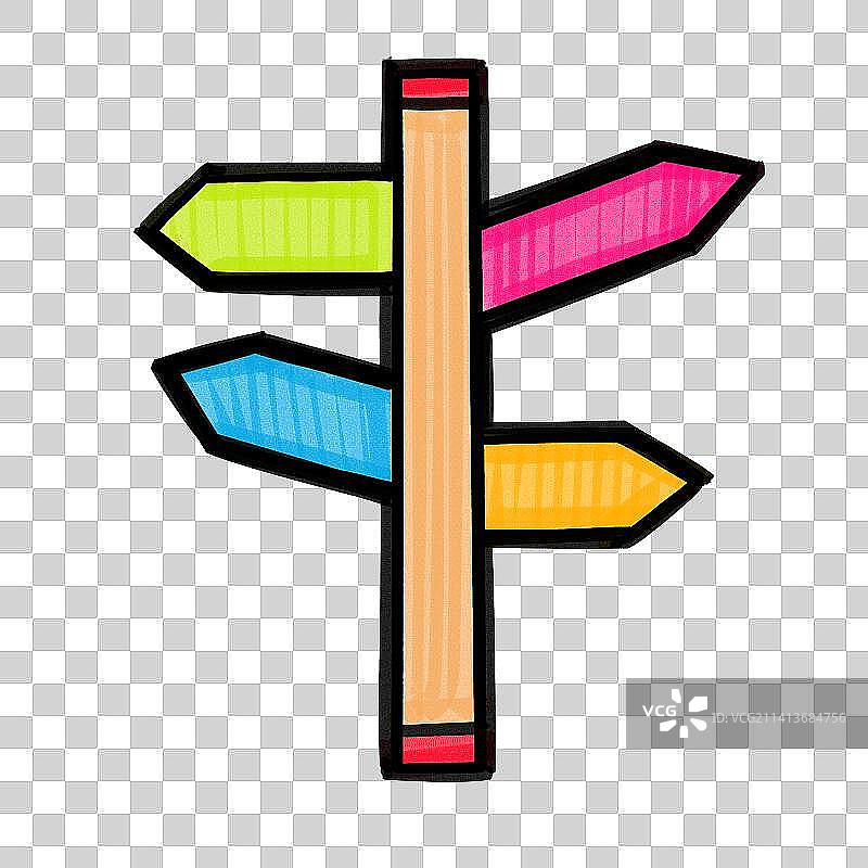 路标 指示牌 春天户外露营地 野外自然活动踏青图片素材