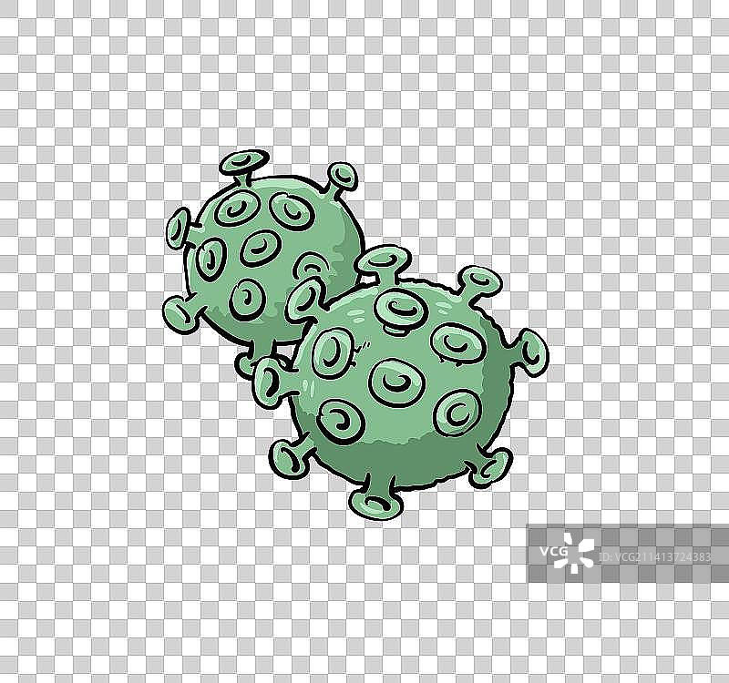 两个新冠病毒图片素材