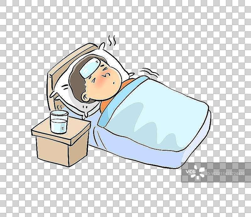 儿童生病发烧图片素材