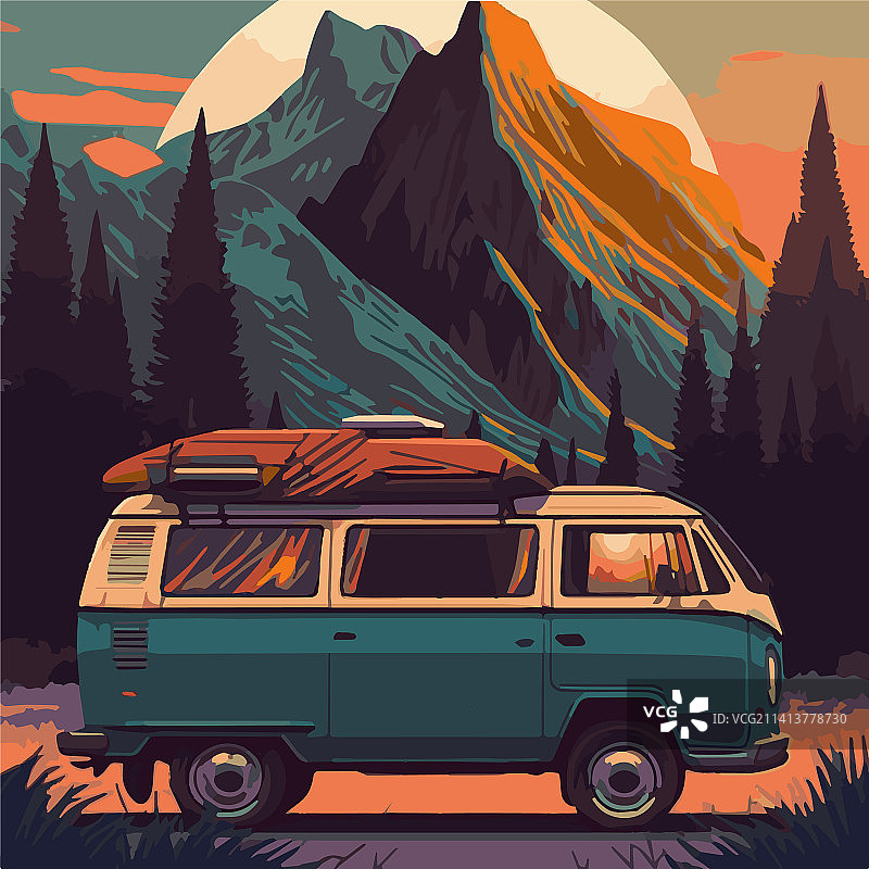 自然风露营车艺术图片素材