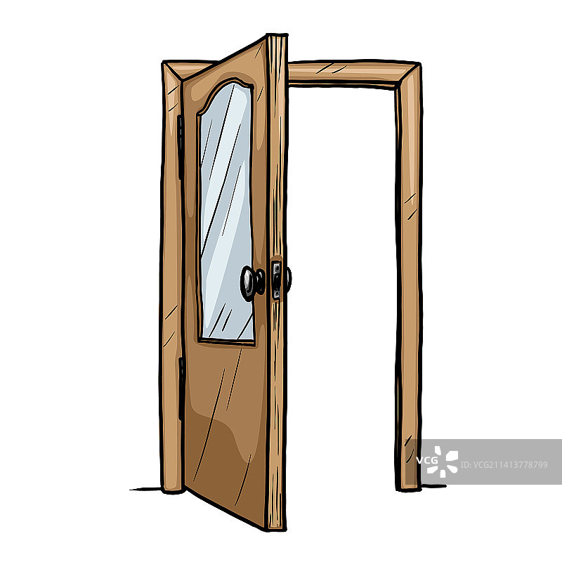 白色背景上的开门图片素材