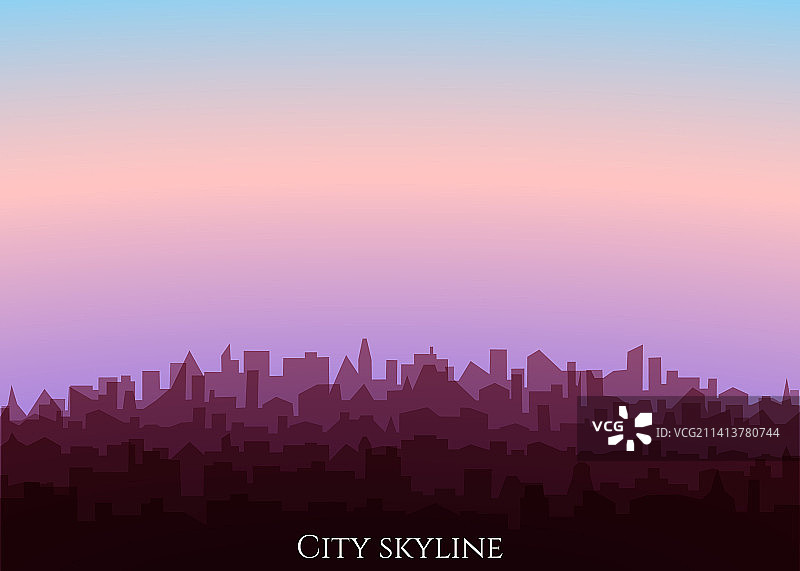 日出时分的城市景观图片素材