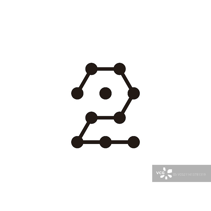 数字2分子几何线条符号图片素材