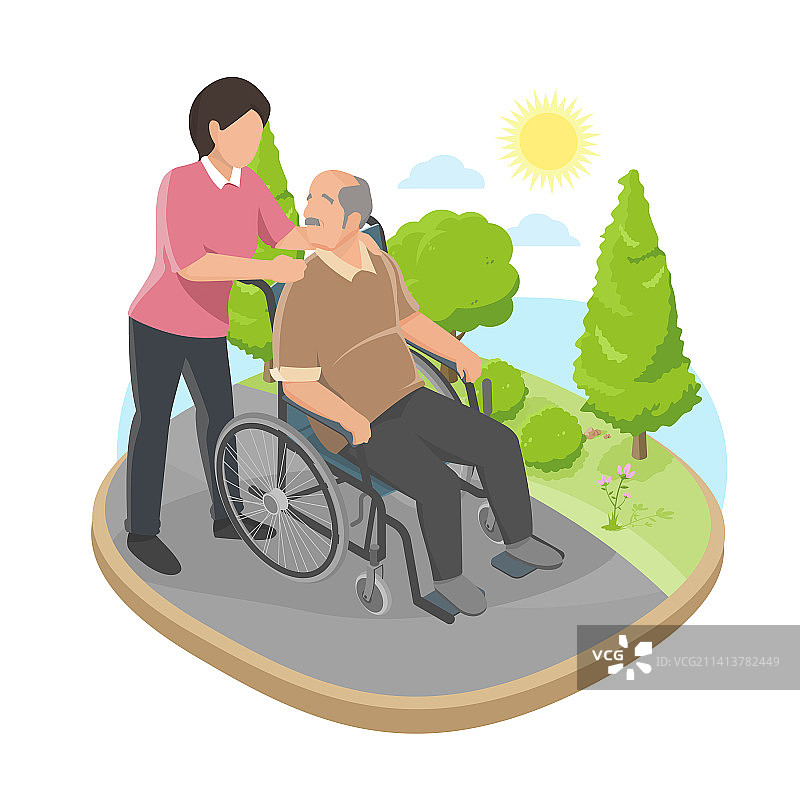 老年护理卧床老人概念图片素材