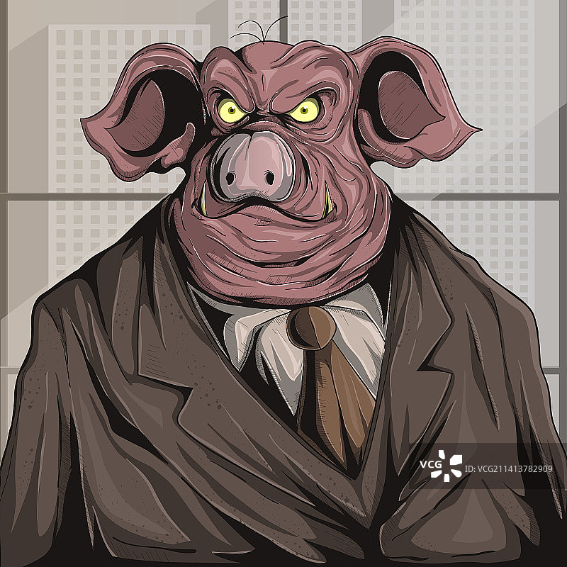 猪脸腐败政客图片素材