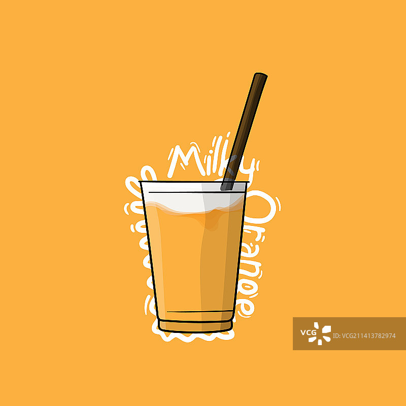 橙味牛奶的橙色饮料图片素材