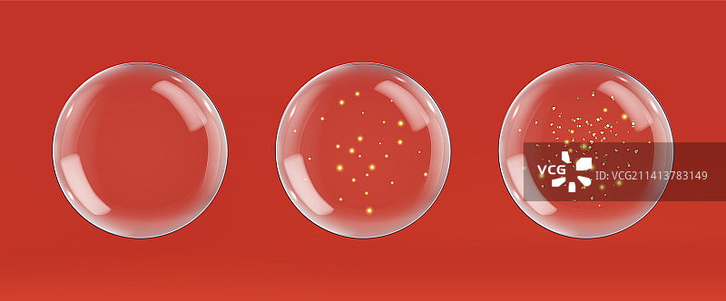 3D逼真悬挂玻璃圣诞球图片素材