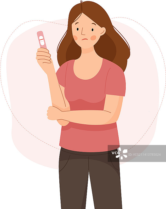 一位不快乐的女人抱着孕肚的场景图片素材