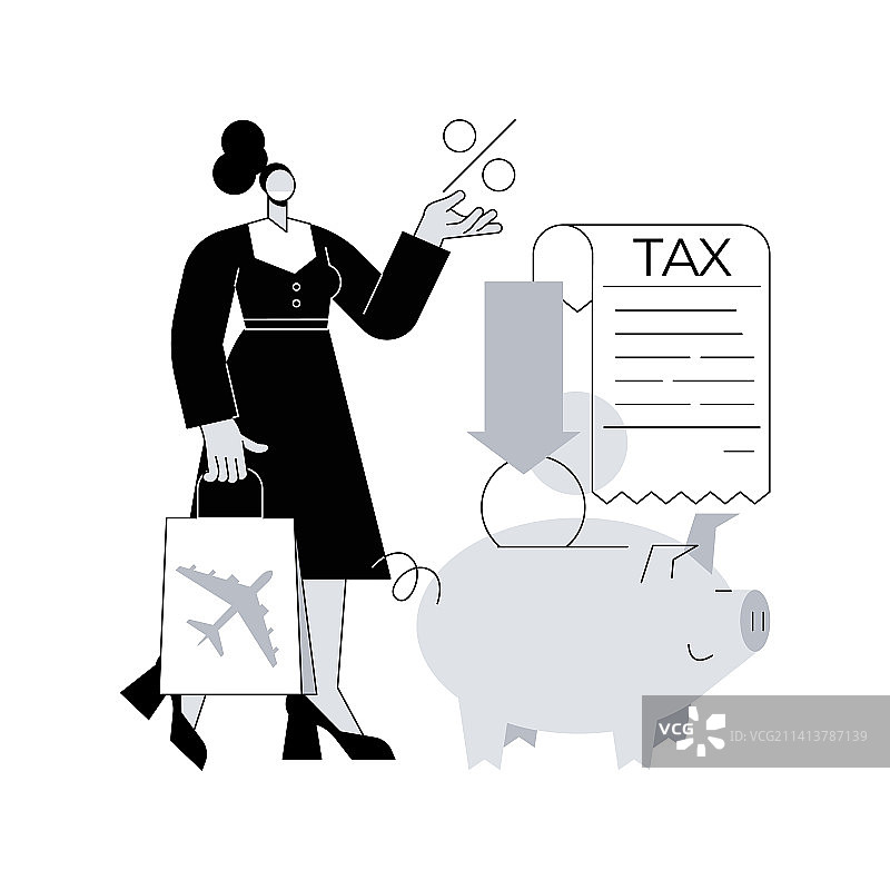 免税服务抽象概念图片素材