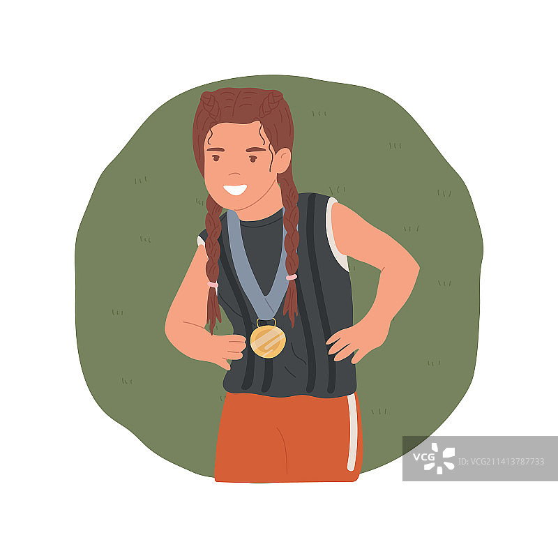 赢得金牌的卡通人物图片素材