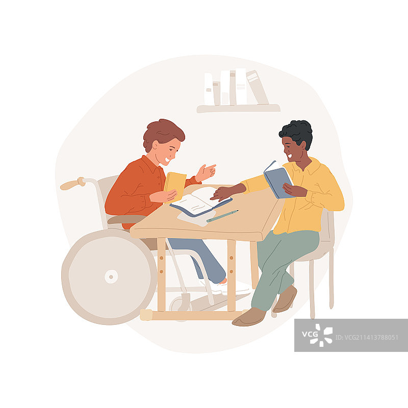 适应性教室家具隔离卡通图片素材