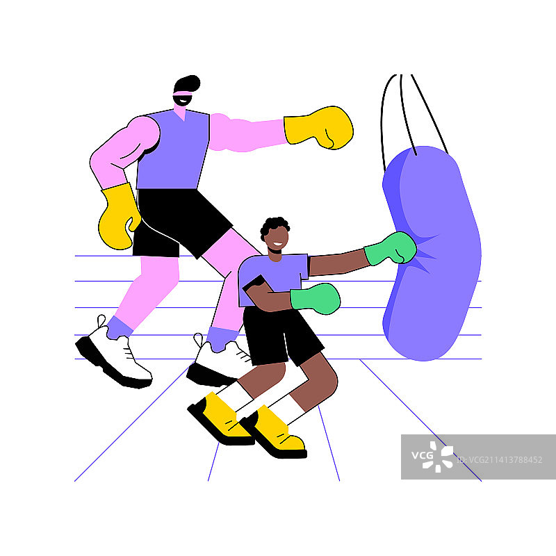 卡通拳击教练图片素材