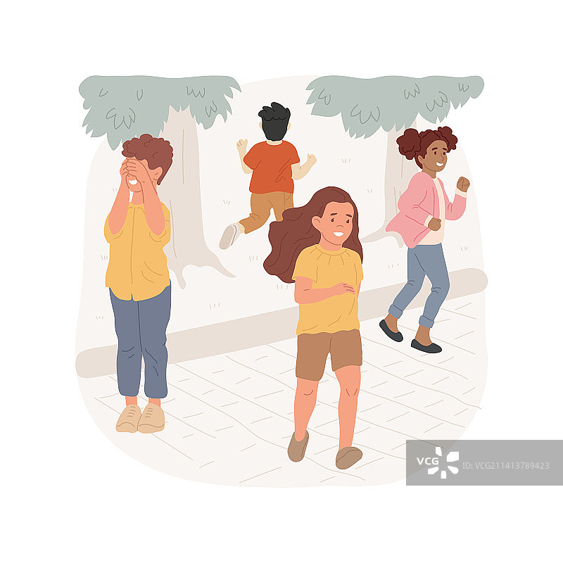 捉迷藏卡通图案图片素材