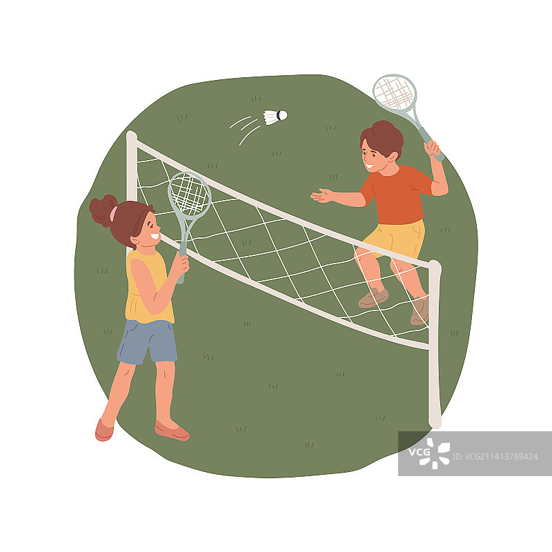 打羽毛球的卡通人物图片素材