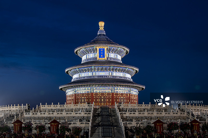 天坛祈年殿夜景图片素材