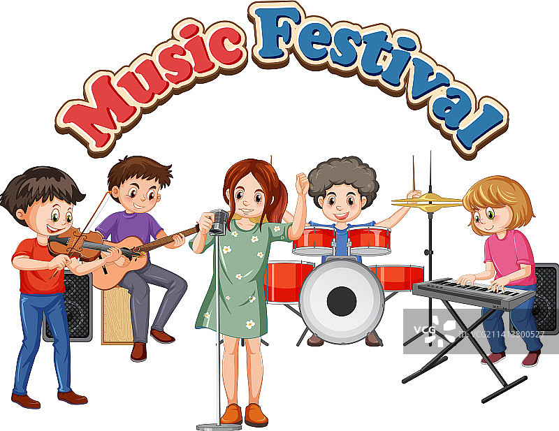 儿童乐队音乐节文本图片素材