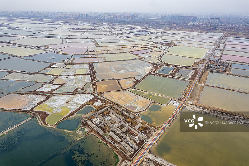 冬日的山西运城盐湖图片素材