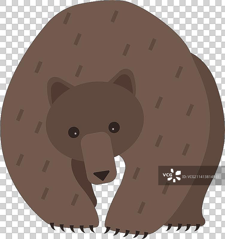 棕熊手绘插画图片素材