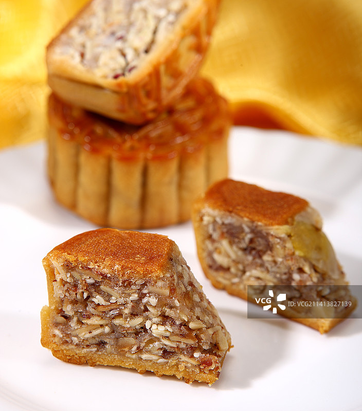 五仁月饼切面图片素材