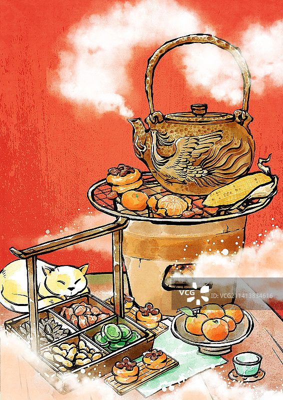 围炉煮茶图片素材