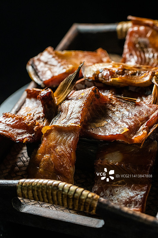 冬季美食腊鱼块图片素材