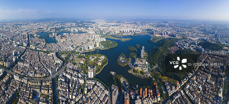 广东阳江市鸳鸯湖全景风光图片素材