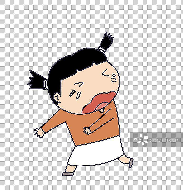 元素：逃跑哭泣的女孩图片素材