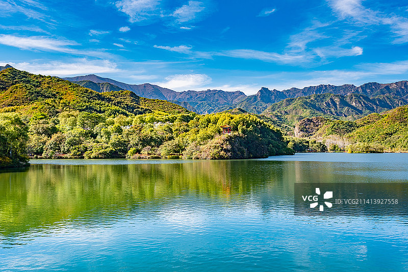 秋天北京延庆玉渡山忘忧湖图片素材