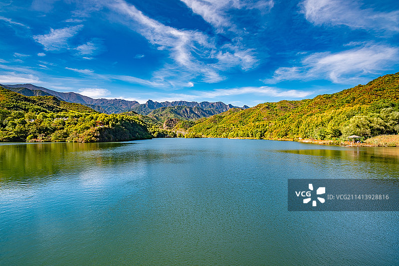 秋天北京延庆玉渡山忘忧湖图片素材